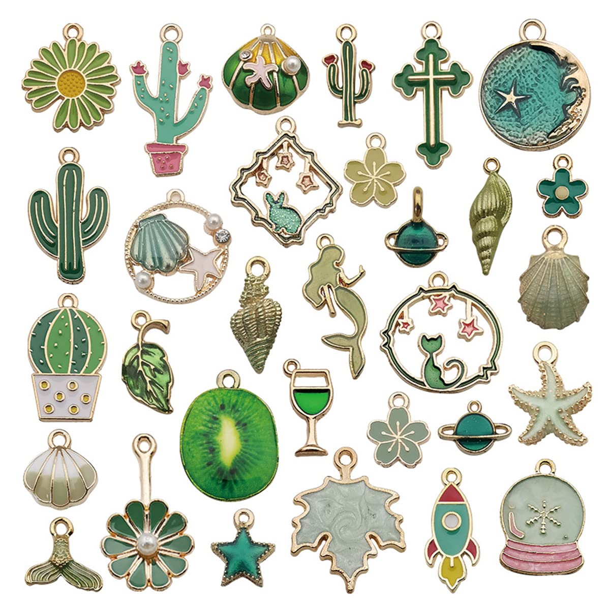 MAYCREATE 31 Pcs DIY Jewelry Making Pendent Kit Assorted Cartoon Theme Enamel Charms Pendents Gold Plated DIY Charm Necklace Bracelets Pendent Kit for Bracelet Jewelry Making and Crafting MAYCREATE 31 Pcs DIY Jewelry Making Pendent Kit Assorted Cartoon Theme Enamel Charms Pendents Gold Plated DIY Charm Necklace Bracelets Pendent Kit for Bracelet Jewelry Making and Crafting